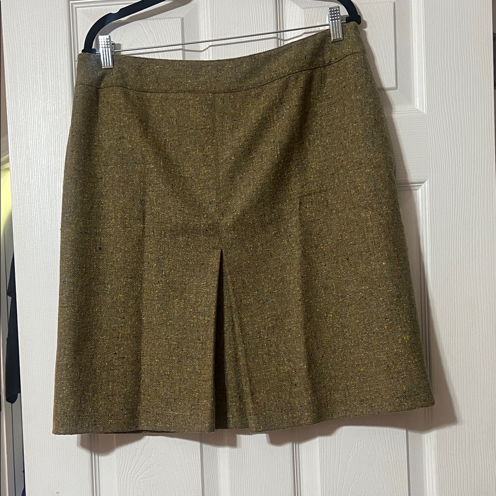 Elegant Olive/Brown Tweed Women's Skirt